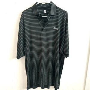 FootJoy  Stripe Golf Short sleeves Black Stretch Polo Shirt L